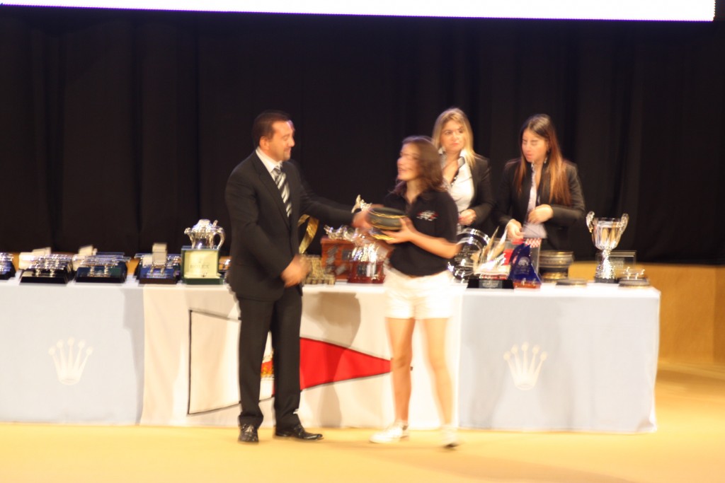 Grace Payne-James receiving youngest crew award RMSR 2011