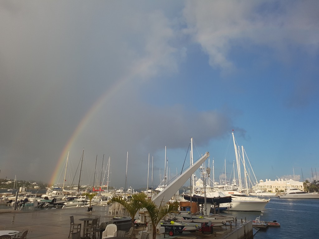 Rainbow over the Royal Bermuda Yacht Club